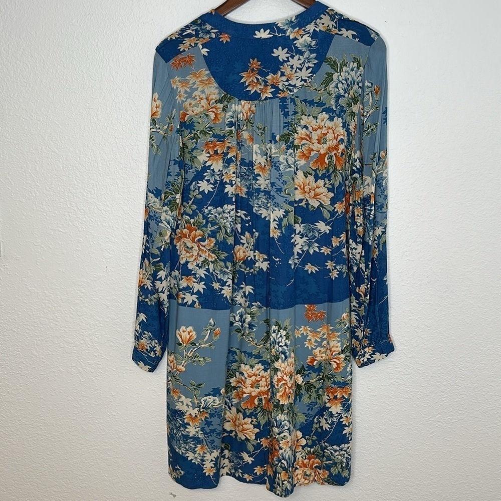 Anthropologie Tiny Giana Blue Floral Dress medium - Picture 10 of 13